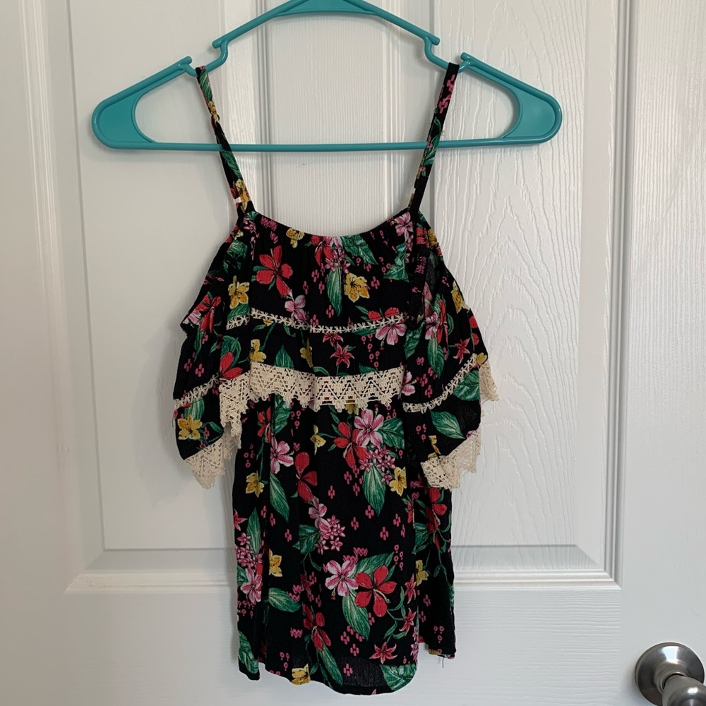 Two floral tank tops size medium